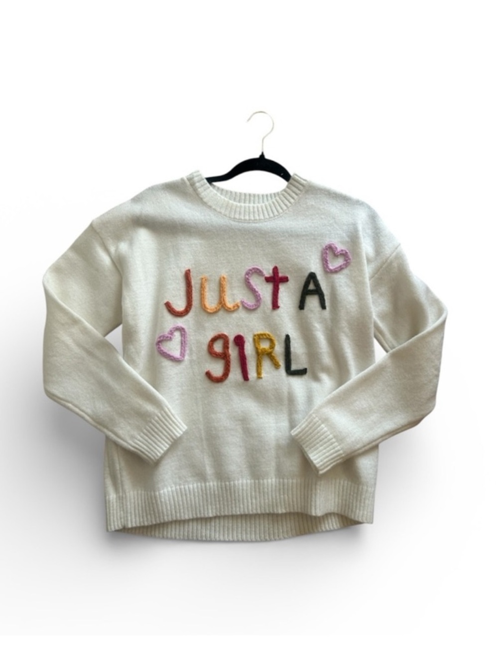 Crewneck "Just a Girl" Sweater